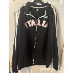 Hardcore Italians Italia Track Jacket Mens 3XL Black Full Zip Sportswear Coat